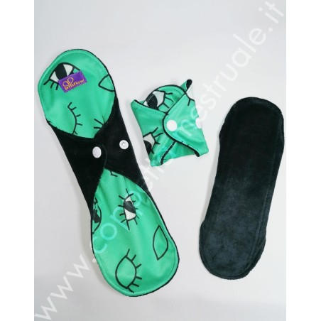 Trial Package velour bamboo cloth pads black (S+M+L)