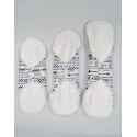 Trial Package velour bamboo cloth pads white (S+M+L)