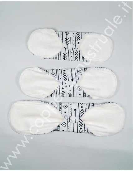 Trial Package velour bamboo cloth pads white (S+M+L)