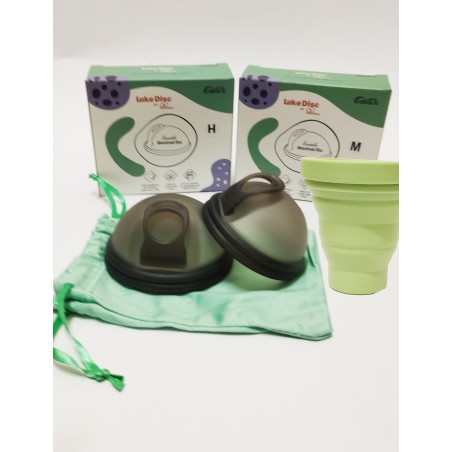 Full Kit due dischi mestruali e contenitore per l'igiene LukeDisc letitflow