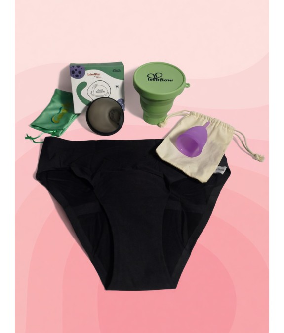 Kit Supreme: Coppetta LukeCup Large + Disco Lukedisc H + Slip Venus + Accessori — Il Tuo Flusso, Finalmente Libero