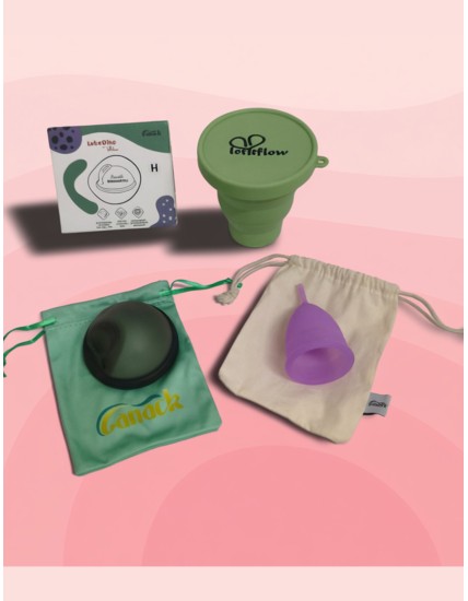 kit mestruazioni over 30 coppa mestruale, disco e barattolo  igienizzante
