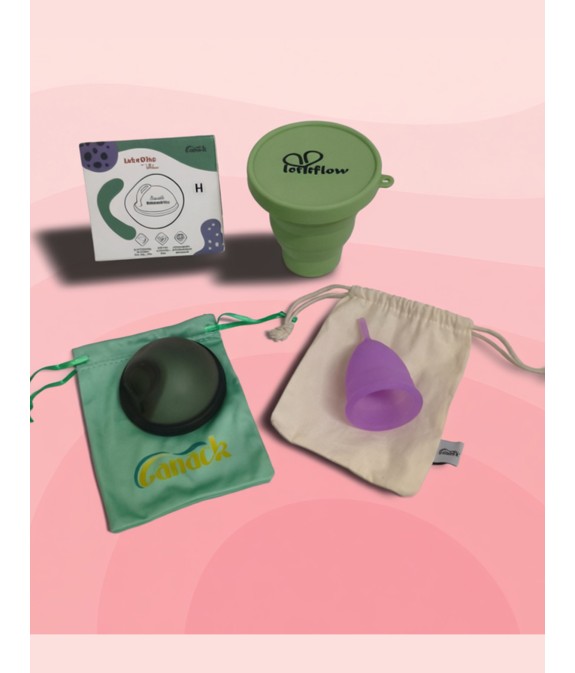kit mestruazioni over 30 coppa mestruale, disco e barattolo  igienizzante