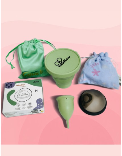 Kit mestruale over 25 con coppetta , disco e barattolo igienizzante
