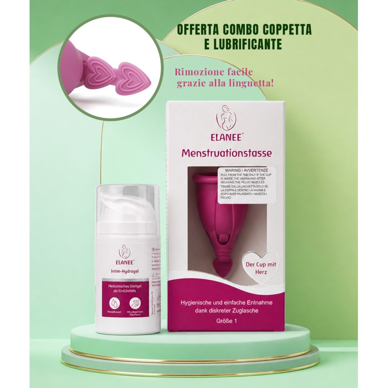 Combo Coppetta mestruale Piccola e Gel Elanee per principianti