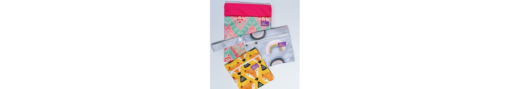 Bags and wet bags for the storage of menstrual cups, cloth pads