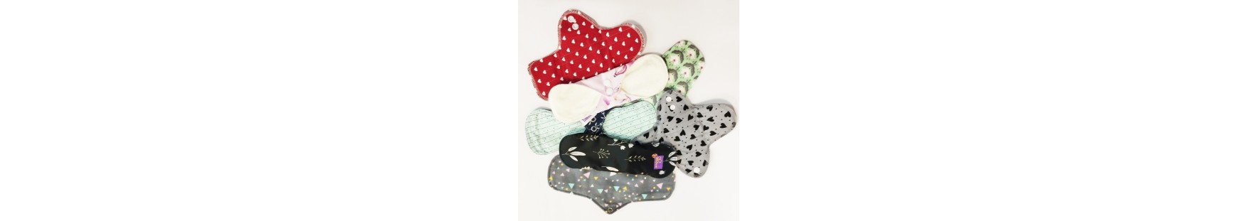 Reusable cloth pads in cotton, bamboo or flannel cotton